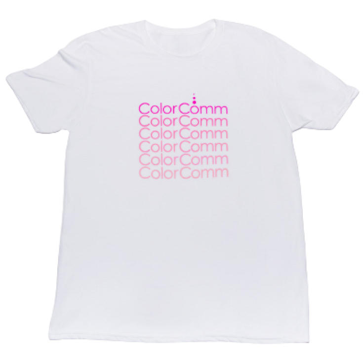 White ColorComm T-Shirt Half Sleev